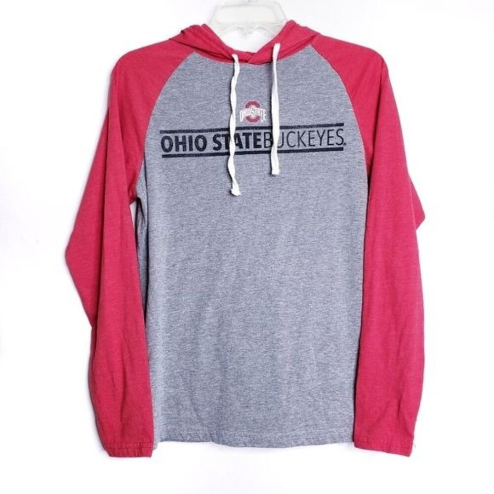 Ohio State Buckeyes Red & Grey Pullover Hoodie Long Sleeve Women's Size Small